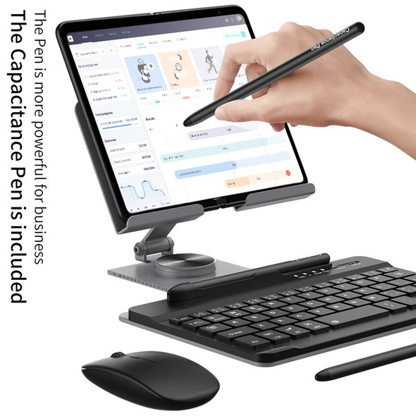 Portable Wireless Keyboard With Stand For Samsung Galaxy Z Fold 5 Keyboard and Mouse 360 Rotating Folding Stand Case With Pen