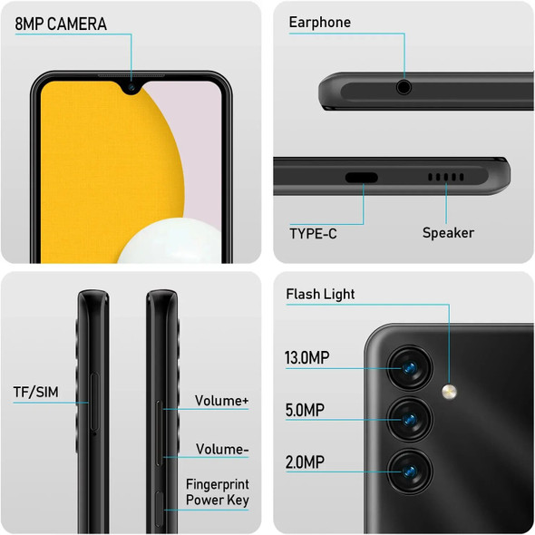 KXD A06 A08 Smartphone 6.52'' HD+ Screen Android 12 4GB+64GB Octa-Core Mobile Phone 13MP Camera 4500mAh 10W Charging Cell Phone