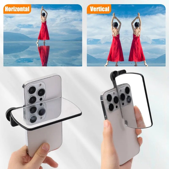 Smartphone Camera Mirror Reflection Clip Phone Selfie Reflector Tool Universal Adjustable Reflection Clip Kit for IPhone Android