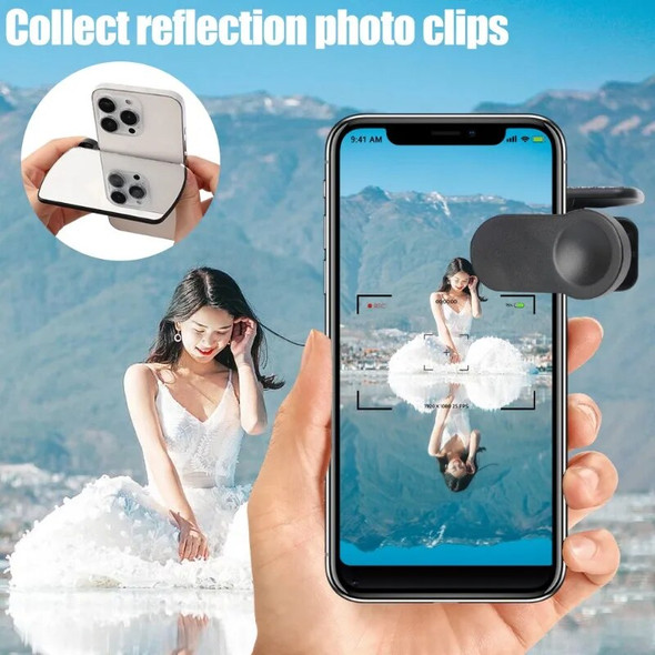 Smartphone Camera Mirror Reflection Clip Phone Selfie Reflector Tool Universal Adjustable Reflection Clip Kit for IPhone Android