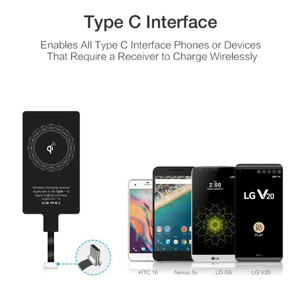 Universal Android Qi Wireless Charging Receiver Type C Wireless Charger Receiving Patch For Micro USB Smartphone For Iphone 6 7