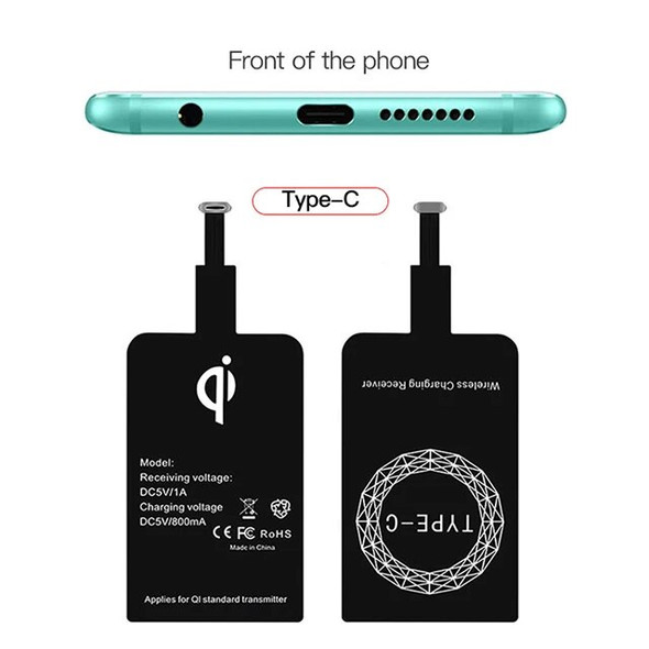 Universal Android Qi Wireless Charging Receiver Type C Wireless Charger Receiving Patch For Micro USB Smartphone For Iphone 6 7
