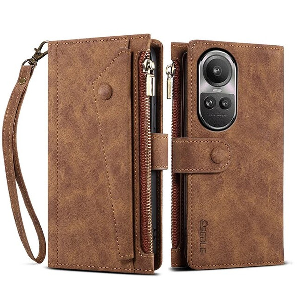 Wallet Flip Leather Case For OPPO Reno 10 Pro Reno10 Pro+ Mobile Phone Cover Rope Luxury Zipper Smartphone Android Fundas