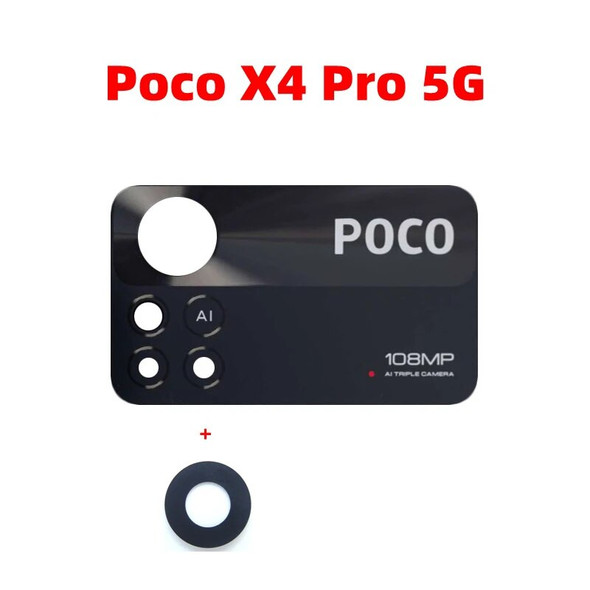 Original For Xiaomi Poco M4 Pro 4G / X4 Pro 5G Main Camera Glass Lens Back Camera Lens Cover Smartphone Parts