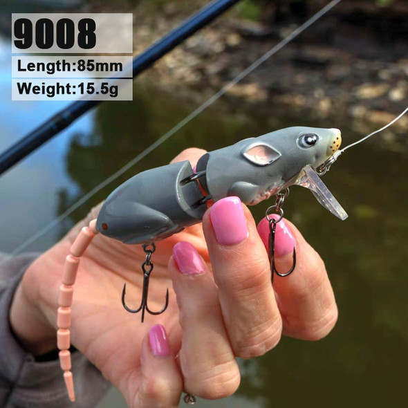 15.5g 85mm Topwater rat wakebait Multi-section Mouse Lure Artificial Bait  Rat Minnow Lure Wobbler Fishing Pesca bass lures