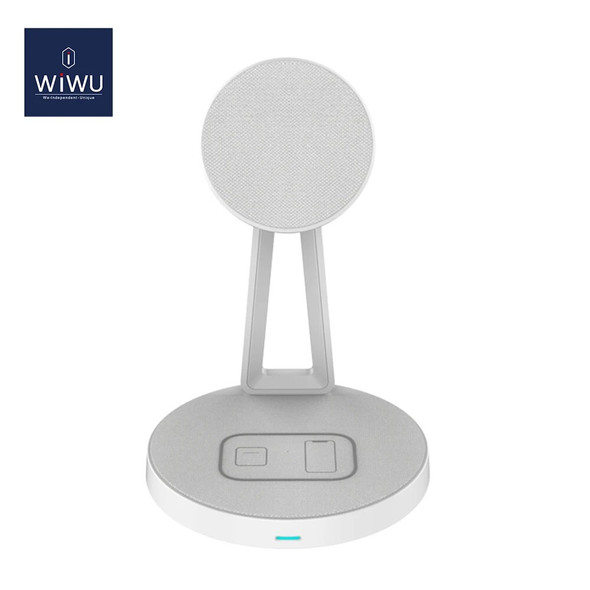 WiWU 2 in 1 Magnetic Wireless Charger 15W Universal Mobile Phone Charge for iPhone Type -C Port Charge for Airpods Pro