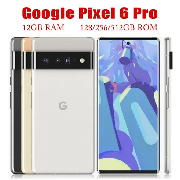 Original Unlocked Google Pixel 6 Pro Cell Phone 128GB/256/512GB ROM 12GB RAM Mobile 6.71" Smartphone Triple 50MP&48MP&12MP NFC Original Unlocked Google Pixel 6 Pro Cell Phone 128GB/256/512GB ROM 12GB RAM Mobile 6.71" Smartphone Triple 50MP&48MP&12MP NFC