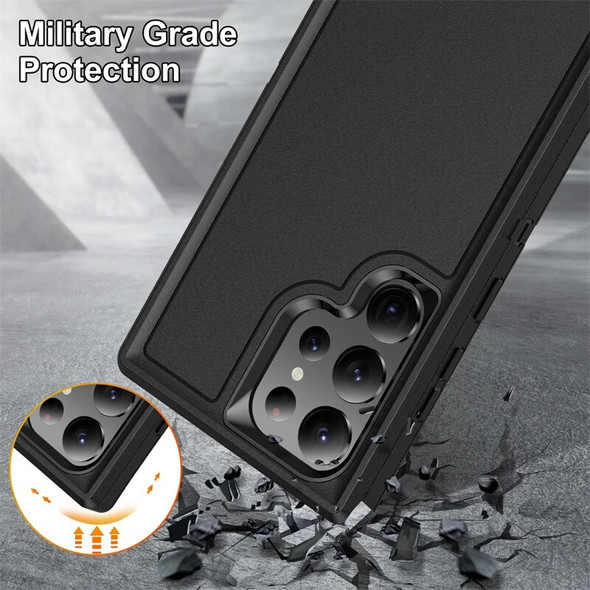 3 in 1 Defend Armor Shockproof Phone Case For Samsung Galaxy S23 S24 Ultra S22 Plus 5G Hard Plastic Frame Soft TPU Back Cover