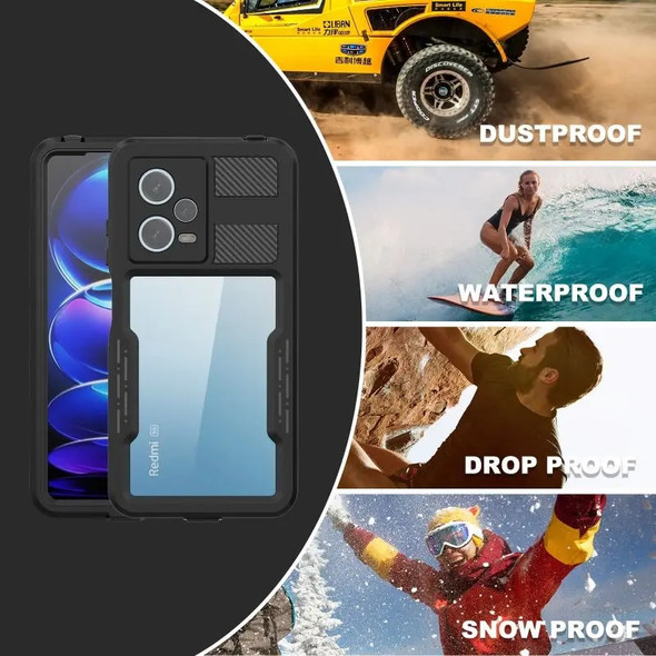 IP68 Waterproof Case For REDMI Note 12 Pro 5G Shock Drop proof Diving Swim Rock Climb Outdoor Sport Full Sealed Cover