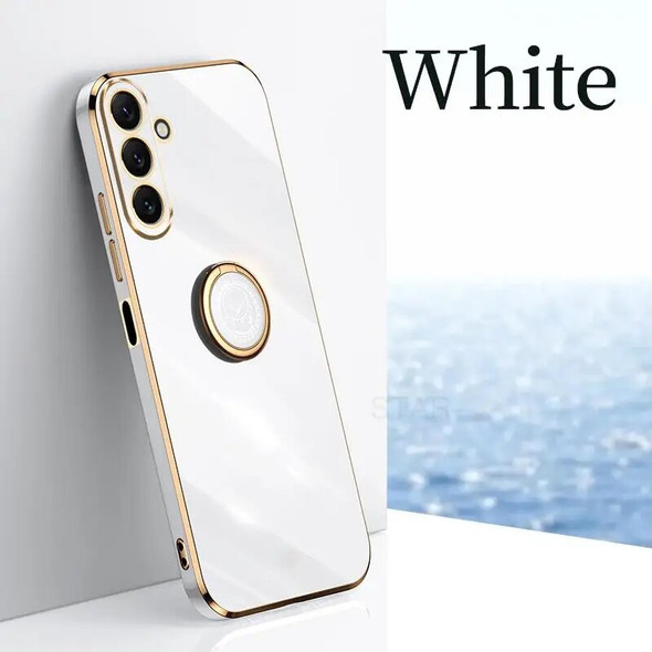 A 34 54 24 14 Luxury Ring Holder Plating Case For Samsung Galaxy A34 A54 A24 A14 4G 5G M23 M13 M14 M54 A04S Silicone Stand Cover