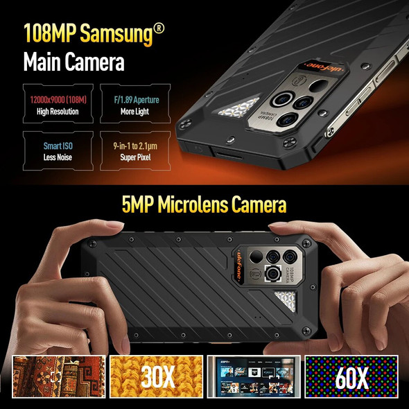 Ulefone Power Armor 19 Global Rugged Phone 4G Smartphone 66W 9600mAh Android 12 Moblie Phone 17GB RAM 256GB ROM Smartphone