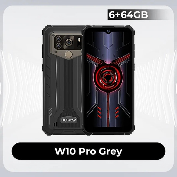 HOTWAV W10 Pro Rugged Smartphone IP68 Waterproof P22 Android 12 Cellphone 6GB+64GB 6.53" Mobile Phone 20MP Rear Camera 15000mAh