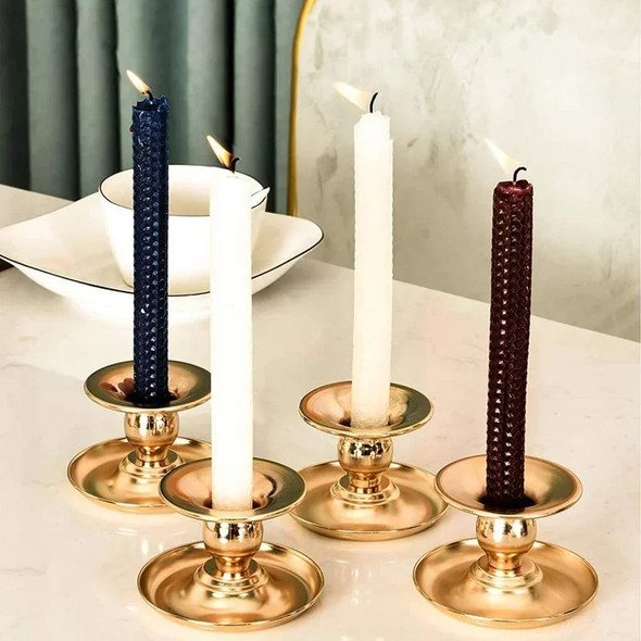 Creative Iron Art Circular Candle Holder Strip Rod Wax Jack Simple Geometric Romantic Candle Cup Home Desktop Decoration Wedding