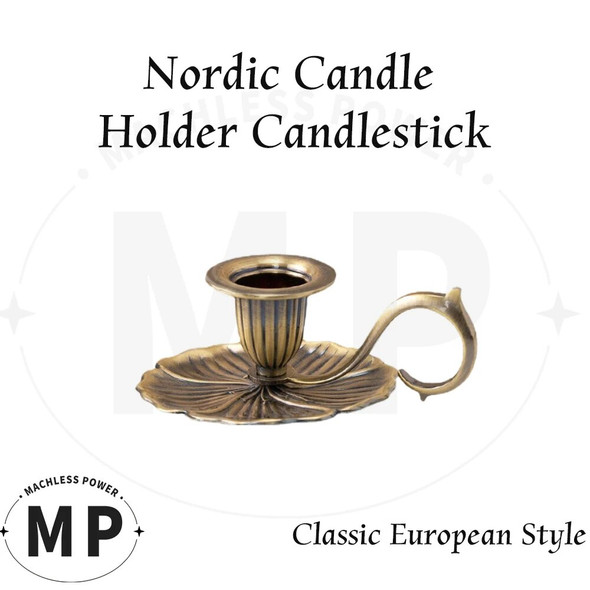 Nordic Candle Holder European Style Candlestick Antique Candlestick Vintage Hand Held Candelabrum Zinc Alloy Retro Pricket