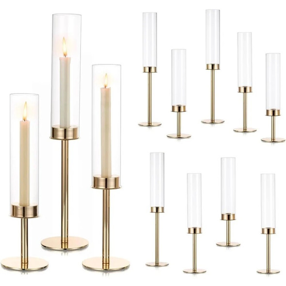 12Pcs Candle Stick Candle Holder Candelabra Elegant Wedding Centerpieces for Table Decoration Decorative Candlesticks Pedestal