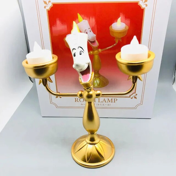 Beauty and The Beast LED Candle Stick Model Knickknack Candlestick Shape Home Decoration Gift Kids Creative Lamp Candle Holder