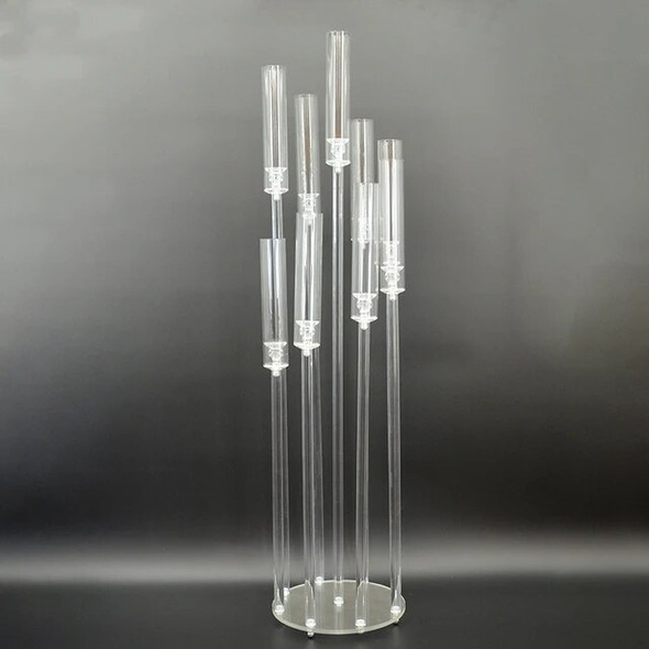 Acrylic Candelabra All Clear Candle Holders Wedding Candlesticks Table Centerpieces Flower Stand Holder Big Candelabrum IMI104