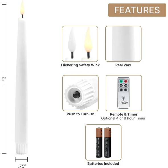 10 Pack Party Supplies LED Candlesticks for Wedding or Home Decor Candle Holder Glass Real Wax Candles and Owners Pedestal Vases