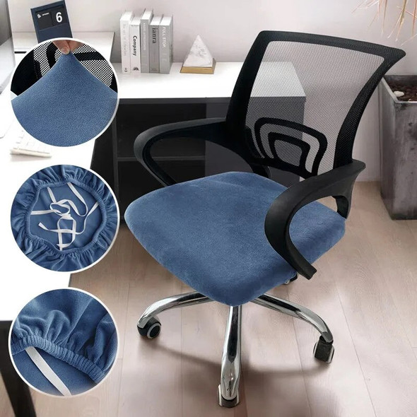 Stretch Velvet Office Chair Cover Computer Swivel Seat Cover Elastic Spandex Home Universal Seat Cover For Office Kitchen Party