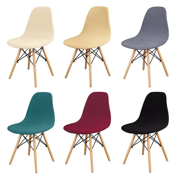 Velvet And Polar Fleece Fabric Shell Chair Cover Stretch Scandinavian Chair Covers Dining Seat Cover For Hotel Home Living Room