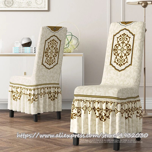 Table chair cover elastic household backrest integrated new skirt cover all-inclusive universal high-grade chair cover cover Table chair cover elastic household backrest integrated new skirt cover all-inclusive universal high-grade chair cover cover