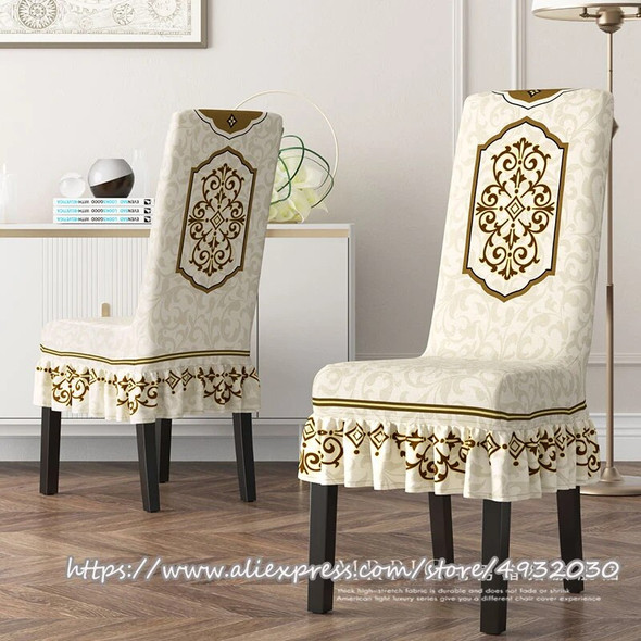 Table chair cover elastic household backrest integrated new skirt cover all-inclusive universal high-grade chair cover cover Table chair cover elastic household backrest integrated new skirt cover all-inclusive universal high-grade chair cover cover