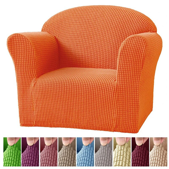 Mini Size Sofa Cover 1 Seat Soft Armchair Couch Cover Solid Color Elastic Stretch Mini Size Settee Slipcover For Children Chair