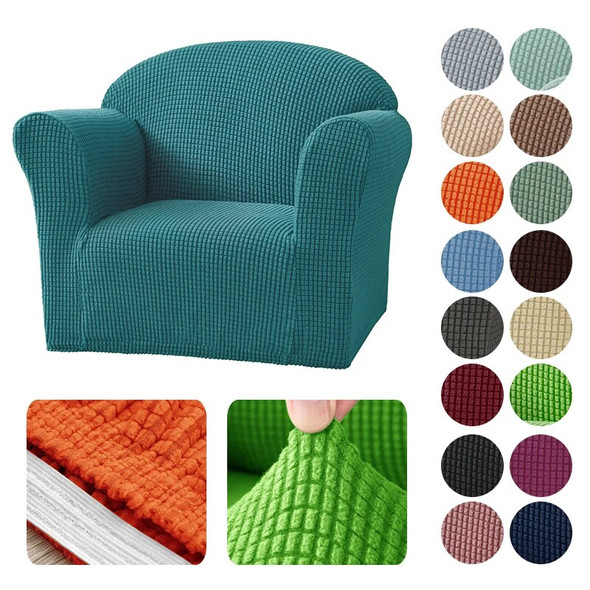 Mini Size Sofa Cover Couch Cover Children Chair Armchair Cover Settee Slipcover Sofa Cover Soft Elastic Seat Stretch Solid Color