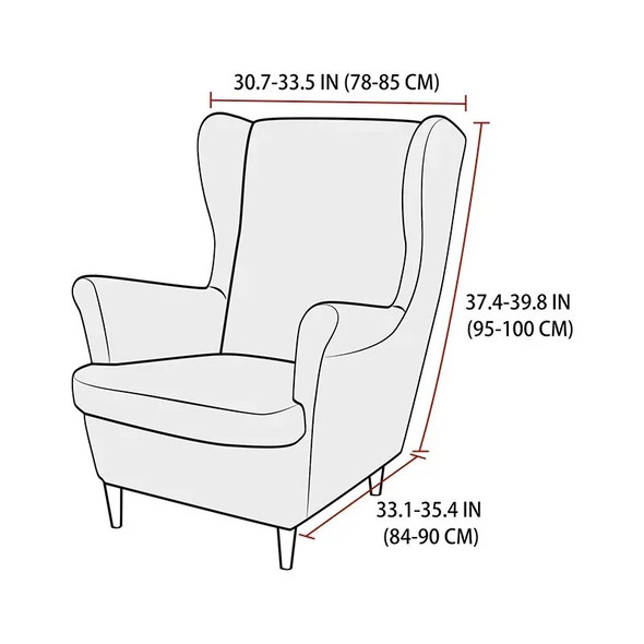 Elastic Wing Chair Covers Stretch Spandex Wingback Armchair Covers Single Relax Sofa Protector Cover with Seat Cushion Cover