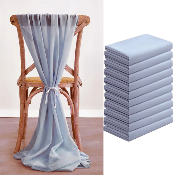 2PCS Chiffon Chair Sashes Wedding Chair Decoration 70x300cm Long For Wedding Aisle Decorations Party Banquet Event Baby Shower