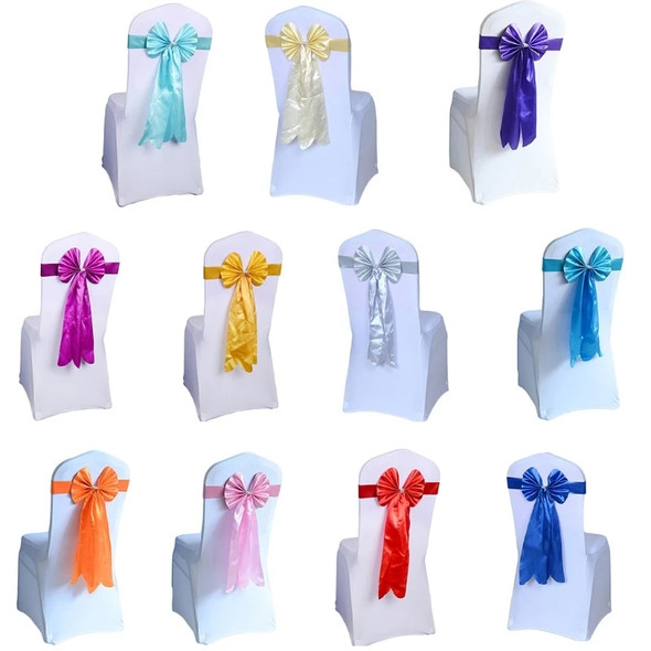 Wedding Chair Sash Ribbon Bow Tie for Rhinestone Buckle Band Party Decorat Wedding Chair Sash Ribbon Bow Tie for Rhinestone Buckle Band Party Decorat