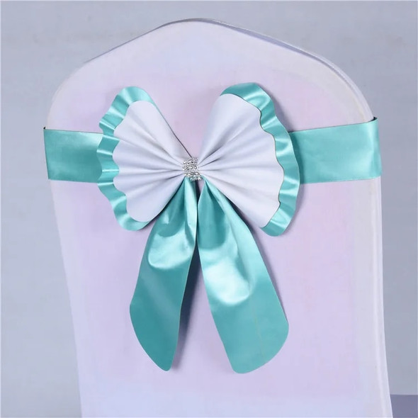 100Pcs wedding chair sash bow acrylic chair cover band elastic chair sashes spandex cover chair Decorations Event Party
