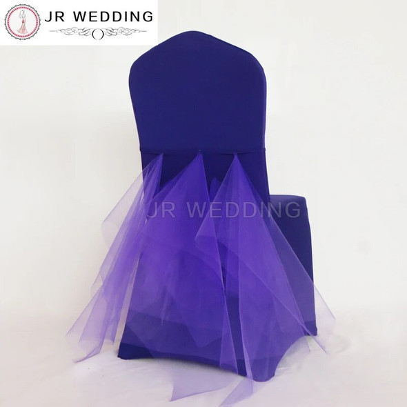 400PCS /Lot Free Shipping Colorful Tutu And Lycra Chair Band Fashion Chair Sash For Chair Cover Decoration