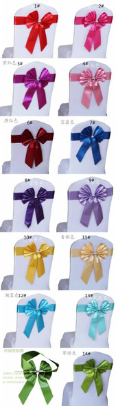 100 PCS Handmake PU wedding bow Wedding Chair Cover Sashes Bow Sash Banquet Free Shipping noeud de chaise mariage