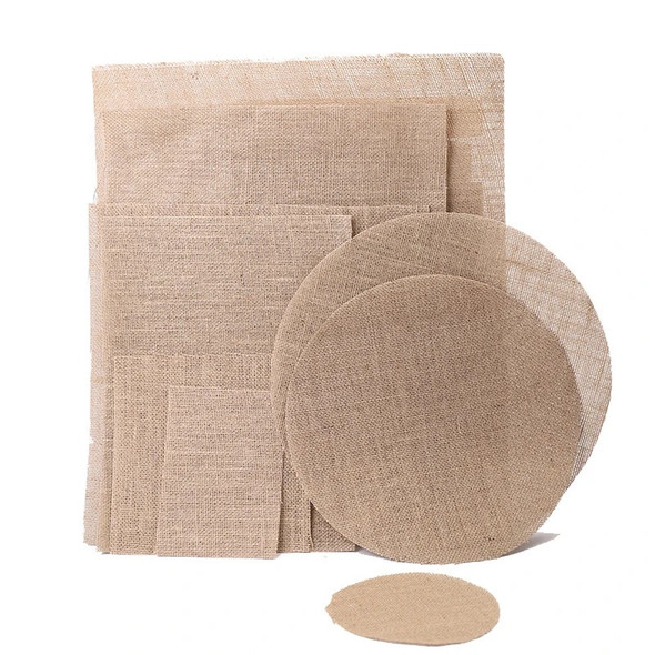 1PC Retro Natural Jute Burlap Dining Table Mat Round Square Linen Table Placemat Cup Mats For Home Wedding Christmas Party Decor