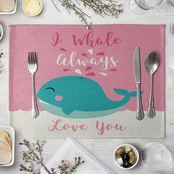 Children's Cute Animal Style Pattern Placemat Cotton Linen Fabric Table Mats Family Dinner Tableware Kitchen Table Mat 30X40cm