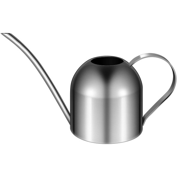 Stainless Steel Watering Can Metal Watering Can Garden Watering Bucket Long Spout Gardening Kettle for Garden Plants Silver