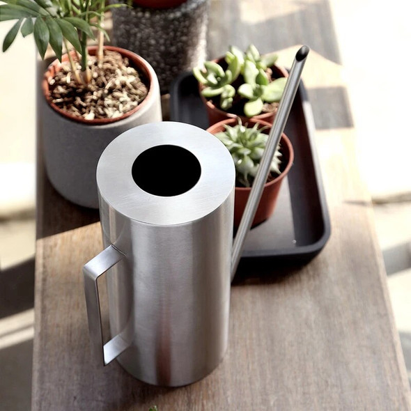 Stainless Steel Watering Pot, Gardening Potted Small Watering Can, Use Handle Perfect for Watering Flower Plants Shower, 1.5L