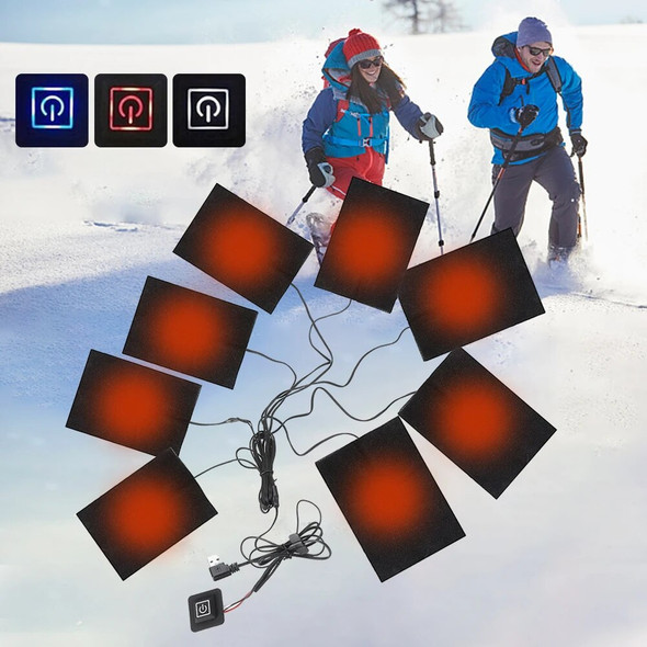3 Levels Jacket Heater Pads USB Heating Pads Vest Heater for DIY Heated Clothing for Outdoor Winter Camping Hiking Ski Cycling