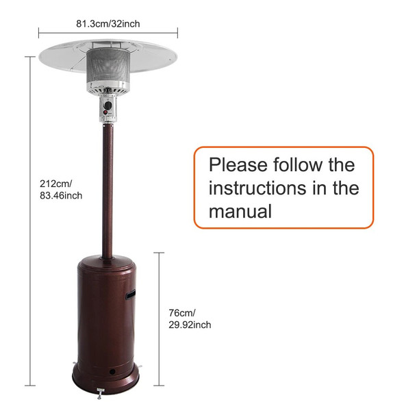 American Standard Outdoor Terrace Courtyard Gas Umbrella Heater / Bronze 13500W 46000BTU[US-Stock]