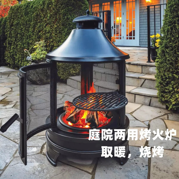 Outdoor grill Patio charcoal BBQ grill Camping bonfire stove Firewood heating stove camp stove