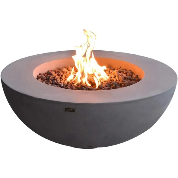 Lunar Bowl Outdoor Table 42 Inches Fire Pit Patio Heater Concrete Firepits Outside Electronic Ignition Backyard Fireplace