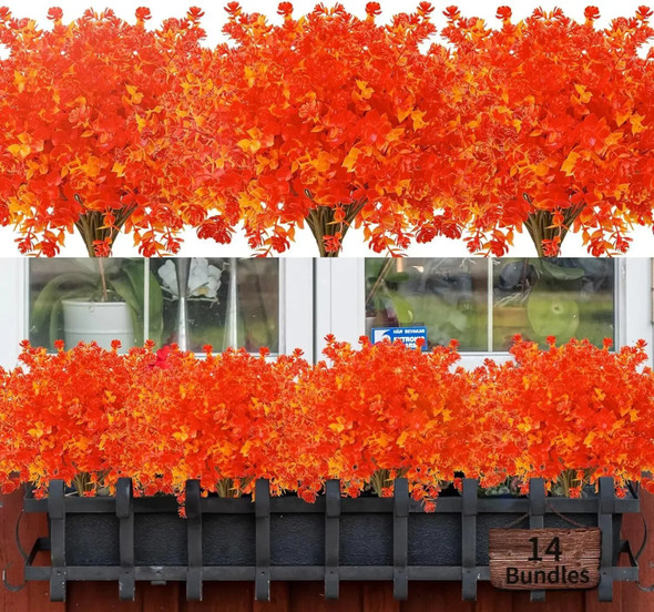 Artificial Autumn Flowers for Outdoors Artificial Plants UV Resistant for Outside Halloween Christmas Porch Decoration Artificial Autumn Flowers for Outdoors Artificial Plants UV Resistant for Outside Halloween Christmas Porch Decoration