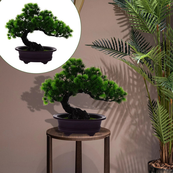 Welcoming Pine Ornaments Artificial Mini Bonsai Green Home Decor Japanese Cedar Tree Juniper Outdoor Fake Potted