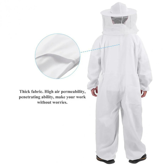 Garden Supplies White Beekeeper Suit Professional Beekeeping Supplies Comfortable Cotton Beekeeper Suit Maximum Sting