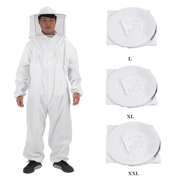 Garden Supplies White Beekeeper Suit Professional Beekeeping Supplies Comfortable Cotton Beekeeper Suit Maximum Sting