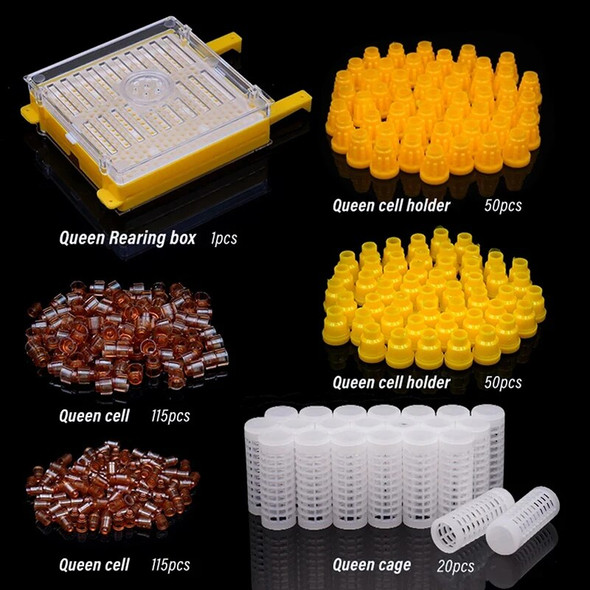 Bee King Queen Rearing Complete Kit Plastic Multifunctional Queen Breeding Box Queen Cell Cup Holder Beekeeping Tools Supplies