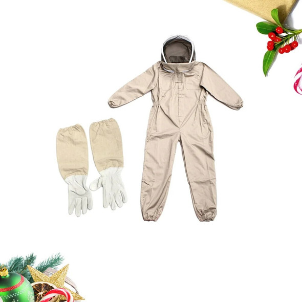 Protective Anti Bee Practical Breathable Beekeeping Clothing Veil Hood with Gloves Beekeeping Supplies Body Protective Suit