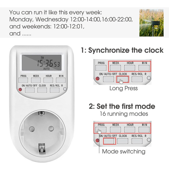 7 Day Digital Switch Socket Timer EU US UK DE Plug 24 Hour Cyclic Controller Timing Home Garden Automatic Irrigation Equipment