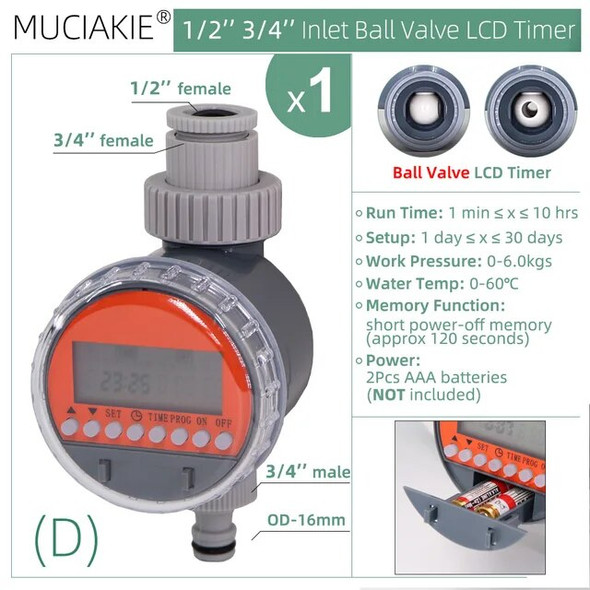 1set 16mm 1/2" 3/4" Garden Watering Timer Irrigation Controller Programmable Valve Mechanical for Automatic Drip Sprinkler Tools